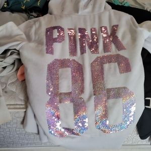 TWO fur lined VS pink zip up the price is for both